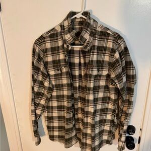 Orvis Green and Cream Plaid flannel
